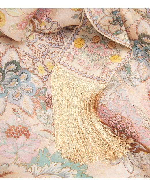 Zimmermann Natural Floral Rebellion Maxi Shirt Dress