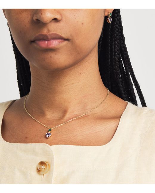 Emily P. Wheeler Blue Emerald And Tanzanite Heart Earrings