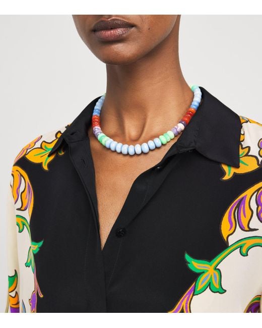 Jacquie Aiche Blue And Opal Beaded Necklace