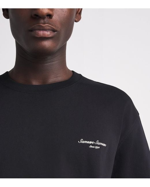 Samsøe & Samsøe Black Organic Cotton Sauni T-Shirt for men
