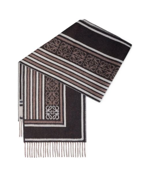 Loewe Black Wool-Cashmere Anagram Scarf