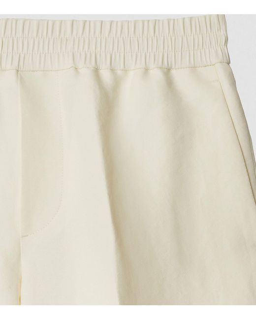 Burberry White Canvas Straight-leg Trousers