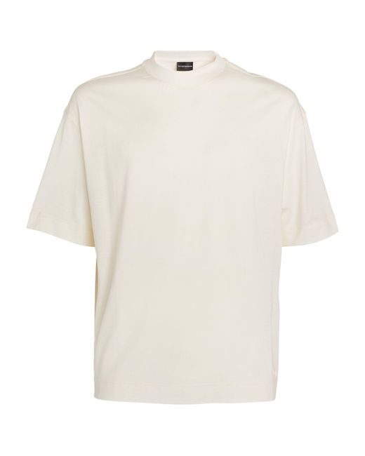 Emporio Armani White Eagle-detail T-shirt for men