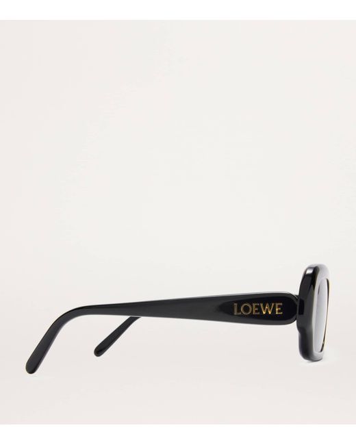 Loewe Black Acetate Rectangular Slim Sunglasses