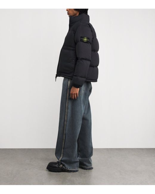 Stone Island Blue Ripstop Down Puffer Jacket for men