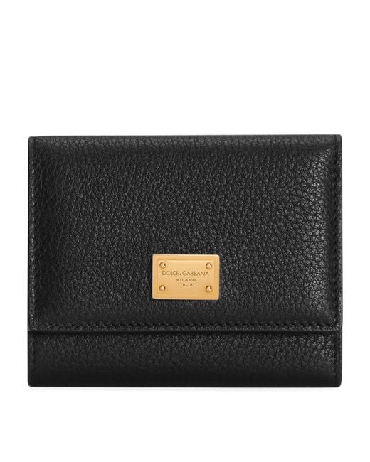 Dolce & Gabbana Black Leather Logo Wallet