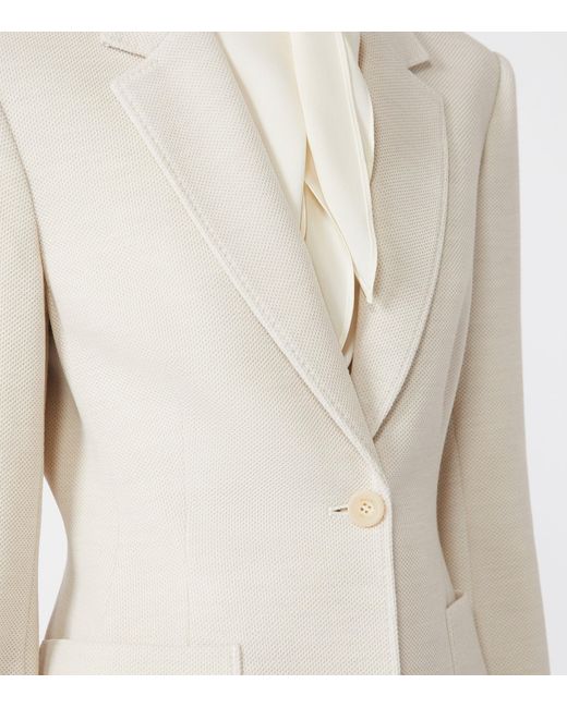 Max Mara White Virgin Wool Single-Breasted Blazer
