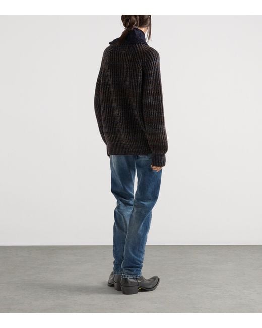 Prada Black Mouliné Wool Cardigan