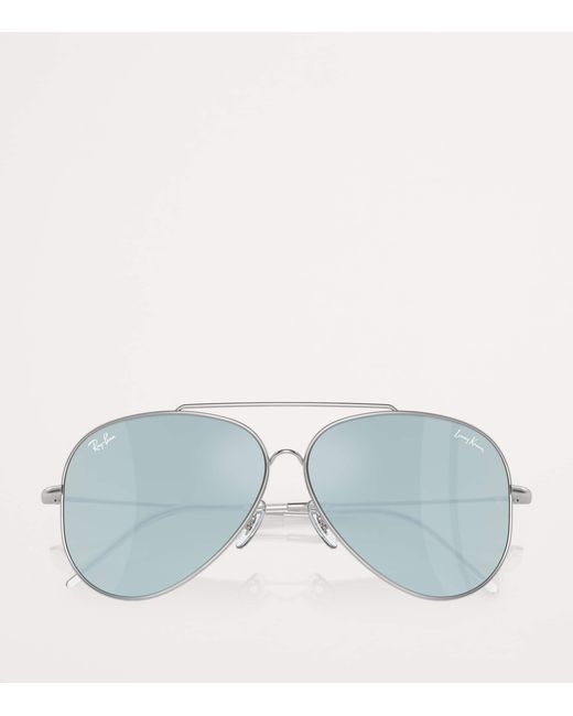 Ray-Ban Gray X Lenny Kravitz Rbr0101S Aviator Reverse Sunglasses