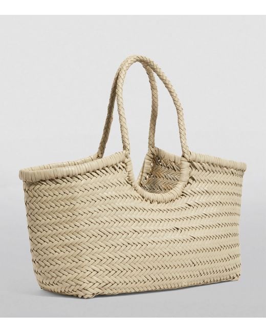 Dragon Diffusion Natural Large Leather Woven Nantucket Tote Bag
