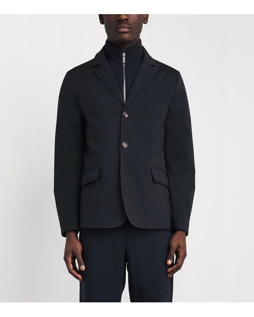 Moorer Blue Layered Borromeo Coat for men