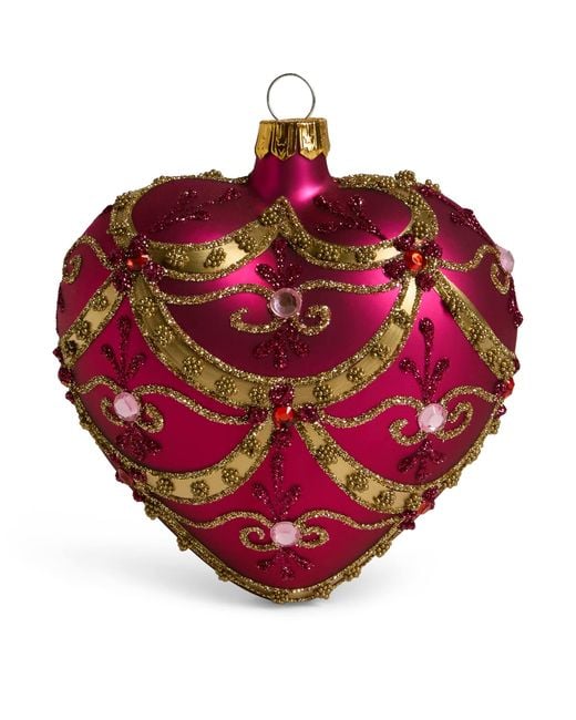 Harrods Red Embellished Heart Tree Decoration