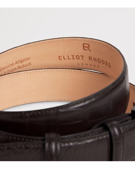 Elliot Rhodes Black Alligator Leather Belt for men
