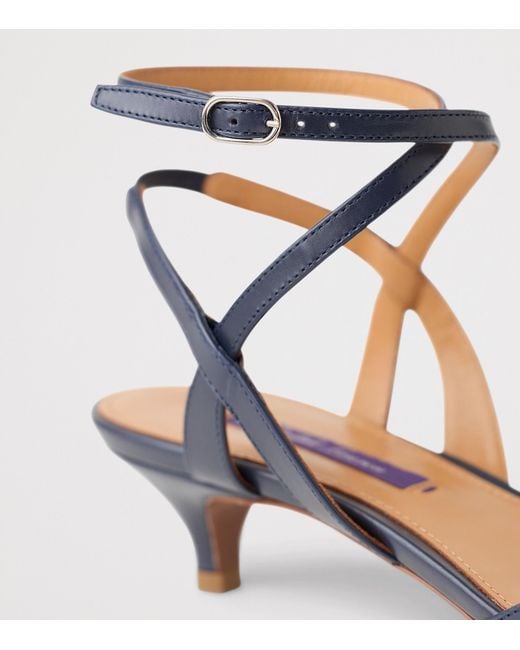 Ralph Lauren Metallic Calfskin Clarke Heeled Sandals 35