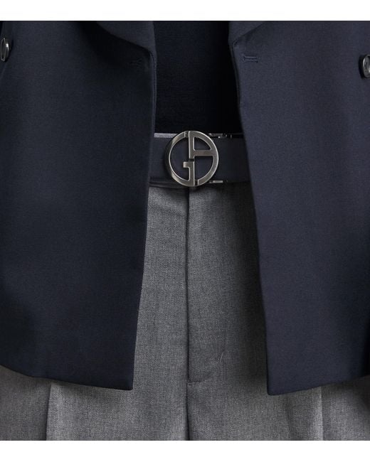 Giorgio Armani Blue Suede Reversible Belt Strap for men