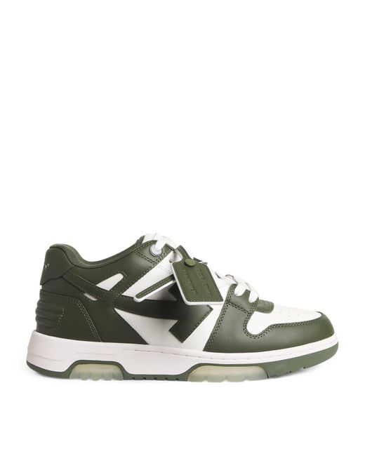 Off-White c/o Virgil Abloh Green Off- Leather Out Of Office Sneakers for men