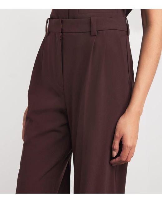Maje Brown Wool-Blend Tailored Trousers