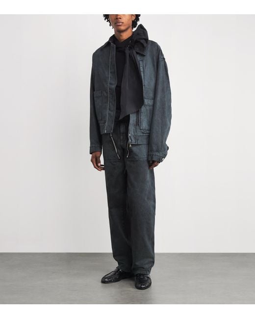 Dries Van Noten Blue Zip-Detail Straight-Leg Jeans for men