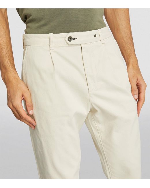 Rag & Bone Natural Pleated Chino Trousers for men