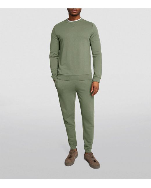 Derek Rose Green Cotton-modal Quinn Sweatshirt for men