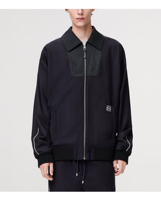 Loewe Blue Wool-Blend Track Jacket for men