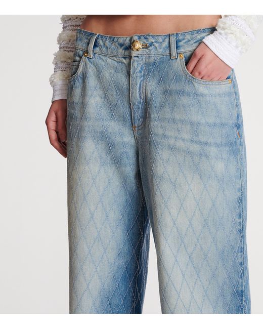 Balmain Blue Diamond Straight Jeans