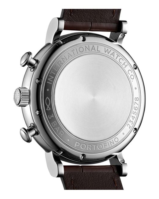 Iwc Gray Stainless Steel Portofino Chronograph Watch 42mm for men