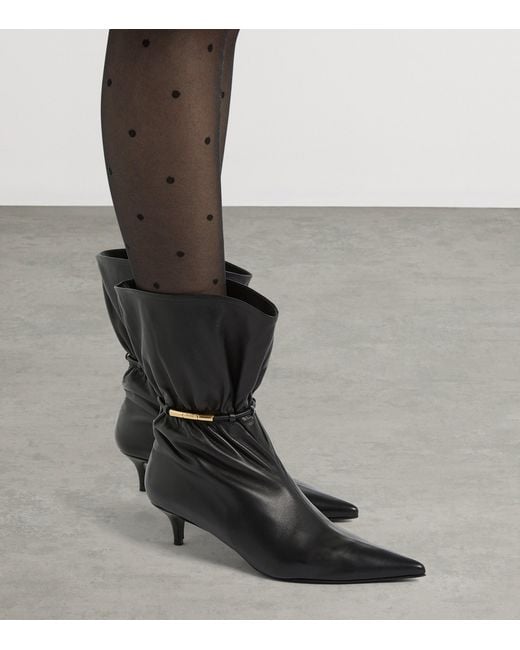 Balmain Black Lambskin Sphynx Ankle Boots