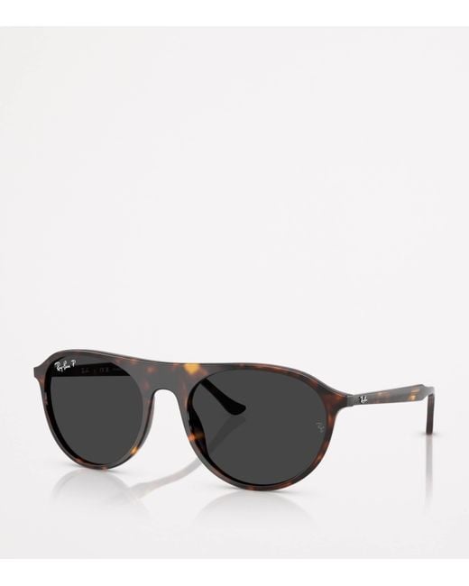 Ray-Ban Black Rb2215 Rounded Square Sunglasses