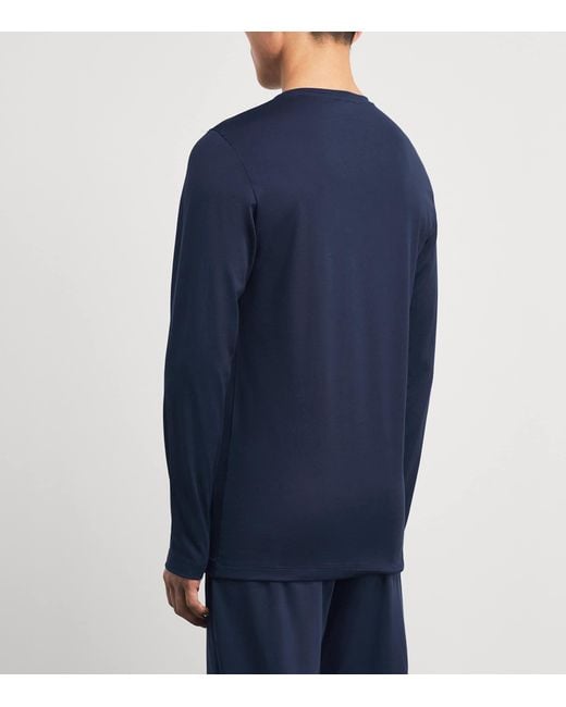 Hanro Blue Cotton Night & Day T-Shirt for men