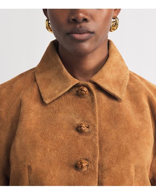 Rohe Brown Textured Suede Cropped Jacket