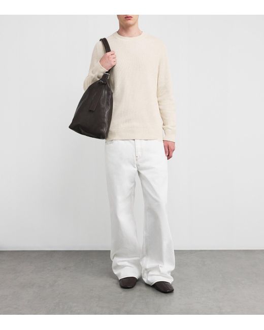 NN07 White Ribbed Danny Sweater for men