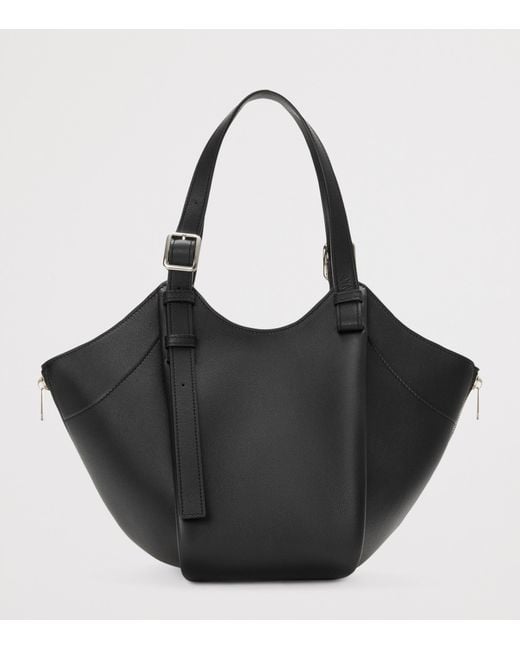 Loewe Black Leather Hammock Flip Tote Bag