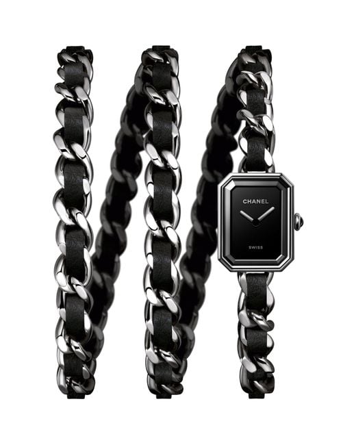 Chanel Black Steel Première Iconic Chain Watch 15.2mm