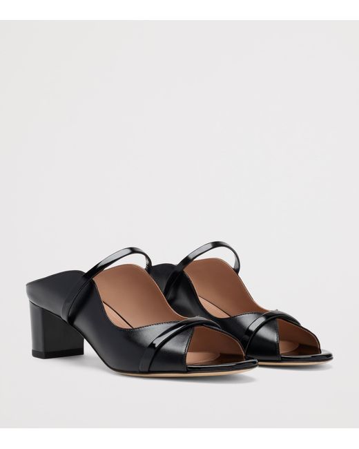 Malone Souliers Black Nappa Leather Norah Heeled Sandals 45