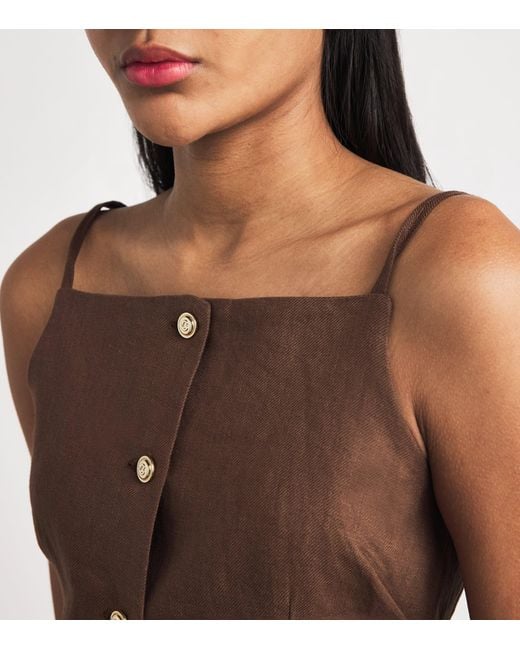 Maje Brown Linen Tank Top