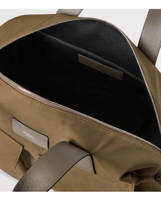 Mulberry Brown Waxed Cotton Clipper Holdall for men
