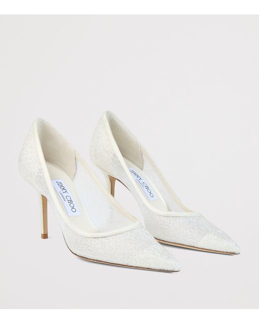 Jimmy Choo White Love 85 Slingback Heels