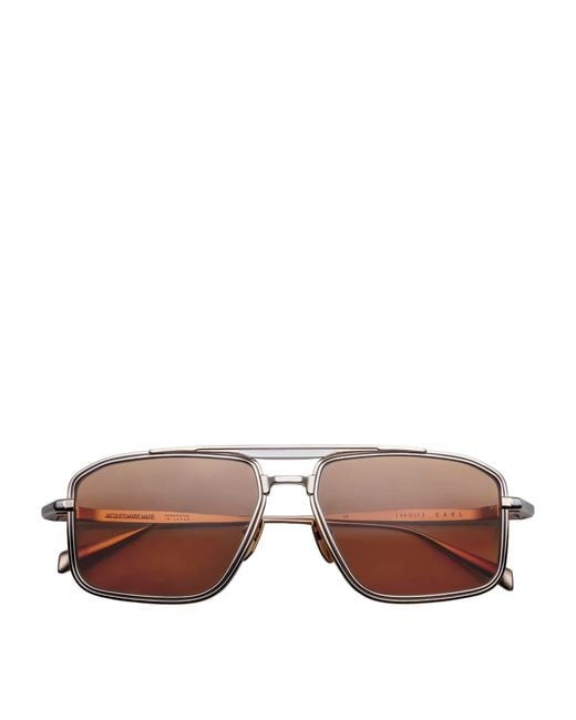 Jacques Marie Mage Pink Titanium Earl Aviator Sunglasses for men