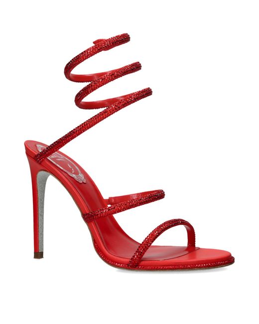 Rene Caovilla Red Crystal-embellished Cleo Sandals 105