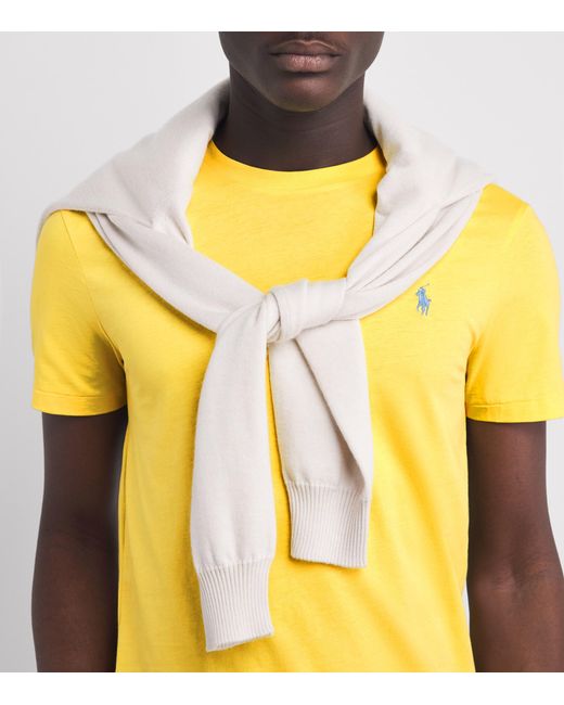 Polo Ralph Lauren Yellow Cotton Custom-Fit Polo Pony T-Shirt for men