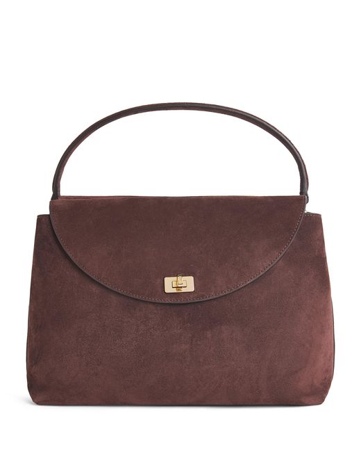 Sandro Purple Suede Le Grand Bazaar Top-Handle Bag