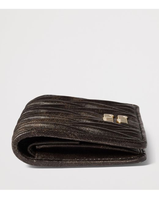Miu Miu Black Small Leather Matelassé Wallet