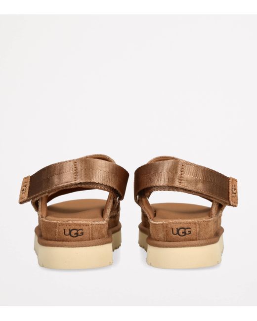 Ugg Brown Suede Goldenstar Glide Sandals