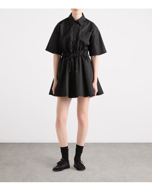 Prada Black Re-Nylon Mini Dress