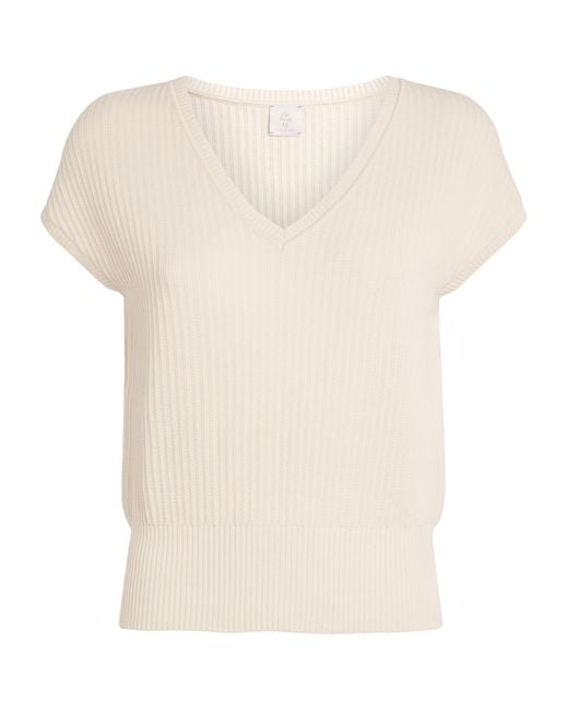 Eleventy White Cotton Knitted Sweater Vest