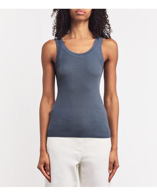 Max Mara Blue Virgin Wool Tank Top