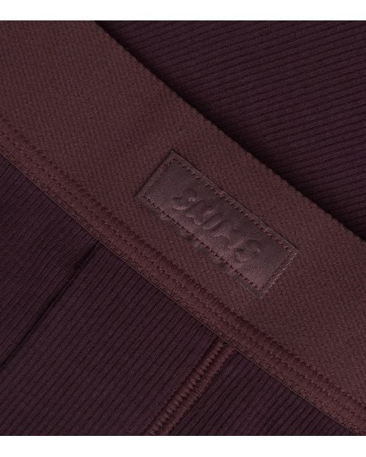 Skims Red Stretch-Cotton Ribbed Boxer Shorts