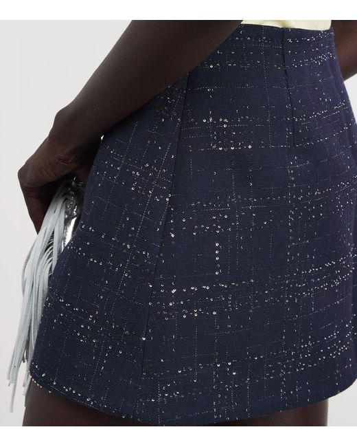 Maje Blue Check Mini Skort