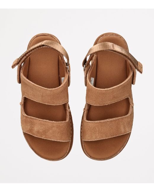 Ugg Brown Suede Goldenstar Glide Sandals